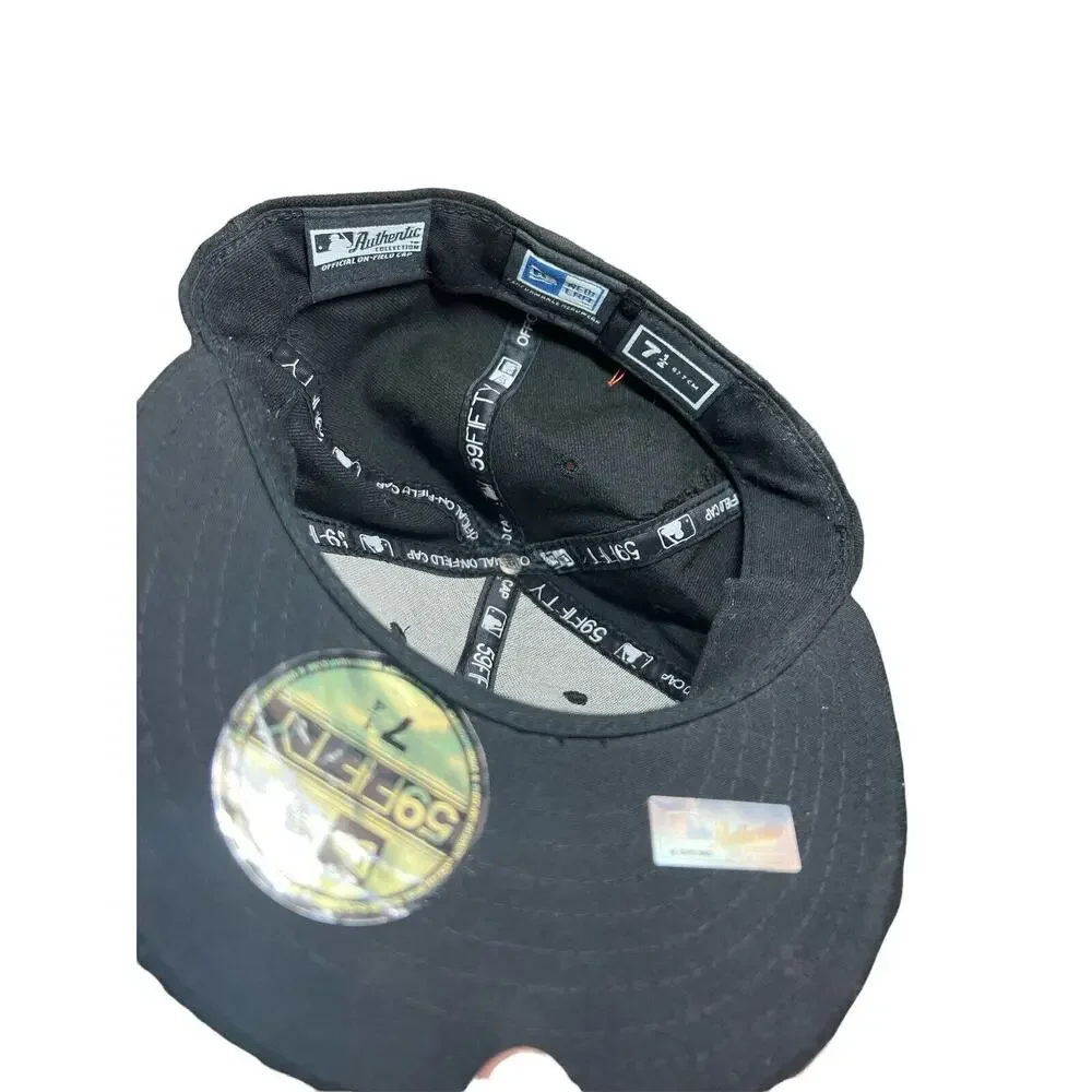 59Fifty NY Mets Black 7 1/4 Flat Brim Hat 